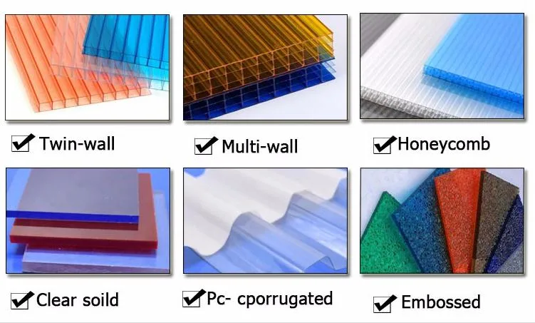 Skylight Polycarbonate Sheet / Pc Sheet Lightweight with UV Protection Double Polished Surface 11