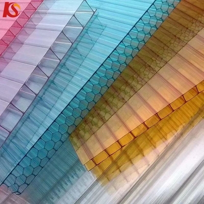 Polycarbonate Roof Tile Sun Sheets PC Embossed Sheets 2100mm Multi-Wall Multi Layers Honeycomb X Structure PC Polycarbonate